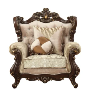 Fabric Walnut Upholstery Wood LegTrim Chair w Pillows By Homeroots - 347251 | Accent Chairs | Modishstore