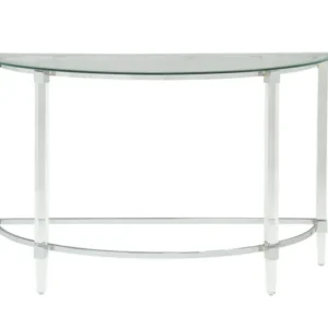Clear Acrylic Chrome Glass Metal Sofa Table By Homeroots | Console Tables | Modishstore