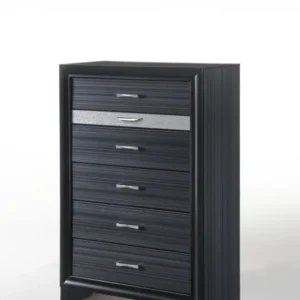 Sleek 51' Black 6 Drawer Chest Dresser By Homeroots | Dressers | Modishstore
