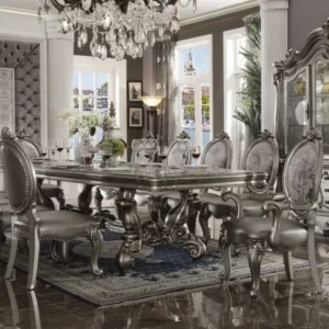 Antique Platinum Wood Poly Resin Dining Table (L) By Homeroots - 348653 | Dining Tables | Modishstore