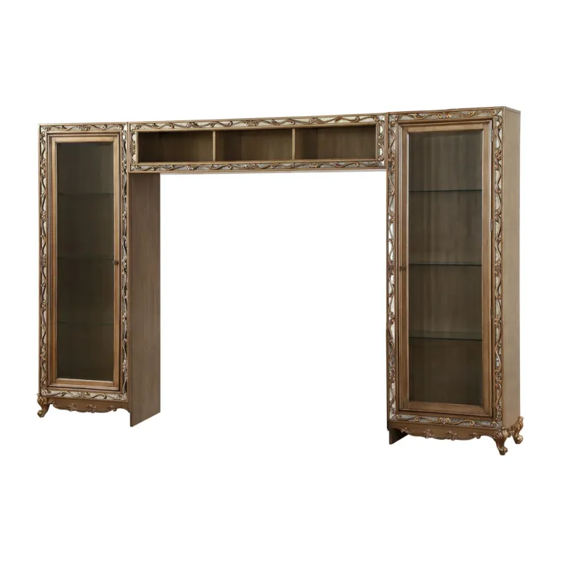 Ornate Antique Gold Finish Entertainment Center By Homeroots | TV Stands | Modishstore