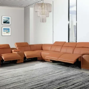 Camel Power Reclining 7PC Sectional By Homeroots - 366353 | Sectional | Modishstore