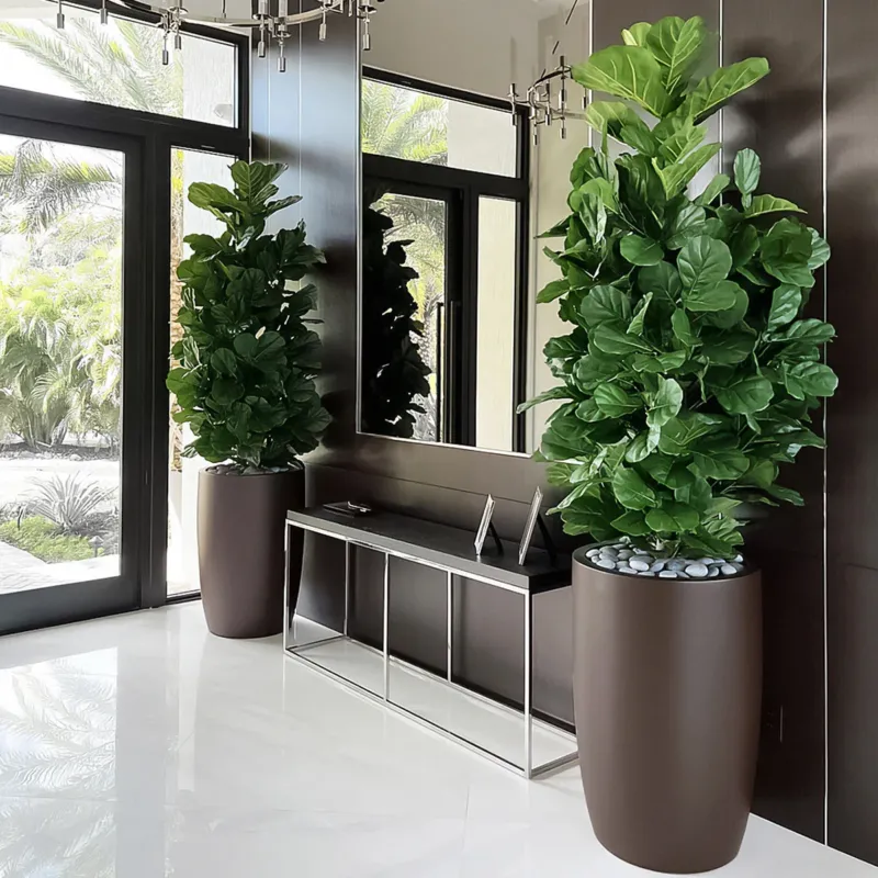 Fiberglass: Barrel 36.5"H Planter, Brown DK By Gold Leaf | Planters, Troughs & Cachepots | Modishstore - 1