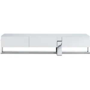 White Stainless Steel TV Unit By Homeroots | TV Stands | Modishstore