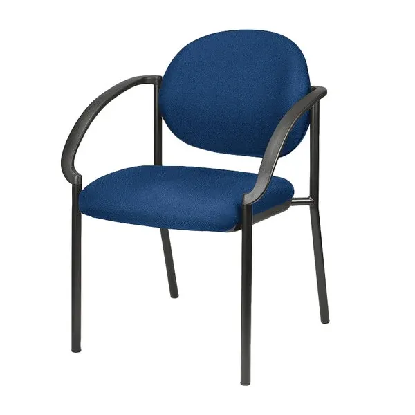 24" Set of 2 Bright Navy Fabric Guest Arm Chairs By Homeroots | Office Chairs | Modishstore