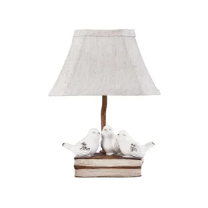Three feathered Friends Atop a Stack of Books Accent Lamp By Homeroots | Table Lamps | Modishstore