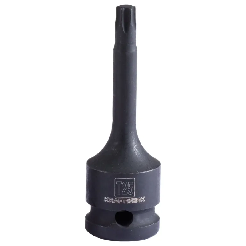 KRAFTWERK 78 mm PRO LINE 1/2" Schlag-Maschinenschrauber Schraubendreher-Steckschlüsseleinsatz Innen TX, TORX, lang, T25 - KW-385025