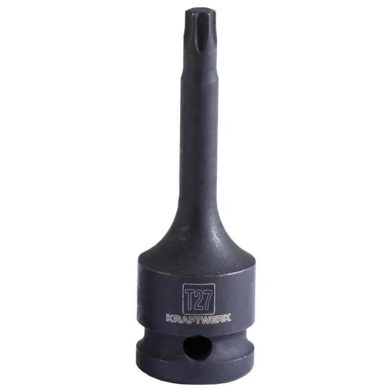 KRAFTWERK 78 mm PRO LINE 1/2" Schlag-Maschinenschrauber Schraubendreher-Steckschlüsseleinsatz Innen TX, TORX, lang, T27 - KW-385027
