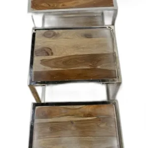 Set of 3 Modern Rustic Nesting Tables By Homeroots | Side Tables | Modishstore