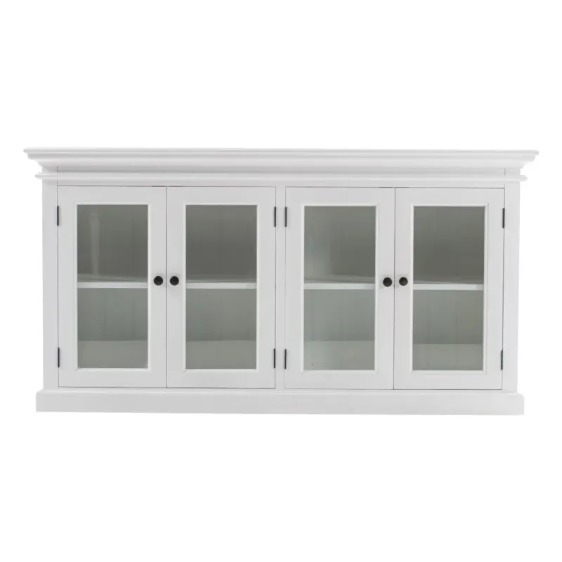 Modern Farm White Glass Door Buffet Server By Homeroots | Sideboards | Modishstore