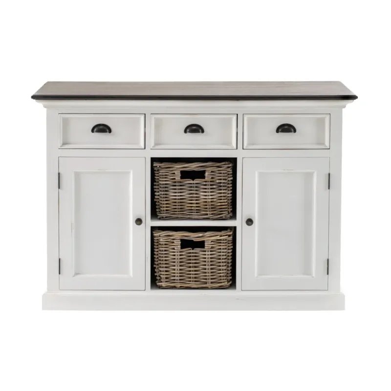 Modern Farmhouse Brown And White Large Accent Cabinet By Homeroots | Cabinets | Modishstore