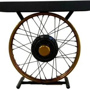 Black and Gold Wheel Accent Table By Homeroots | Side Tables | Modishstore