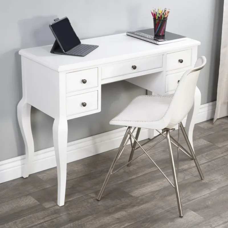 Cottage White Writing Desk By Homeroots | Desks | Modishstore