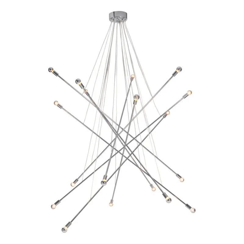 Silver Multi Light Metal Dimmable Chandelier By Homeroots | Chandeliers | Modishstore - 1