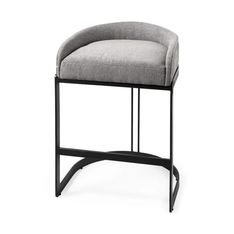 29" Soft Gray And Black Low Back Counter Stool By Homeroots | Counter Stools | Modishstore