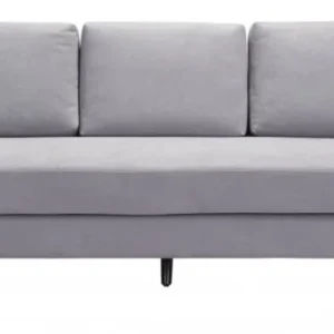 79" Gray Velvet And Black Curved Back Sofa By Homeroots | Sofas | Modishstore