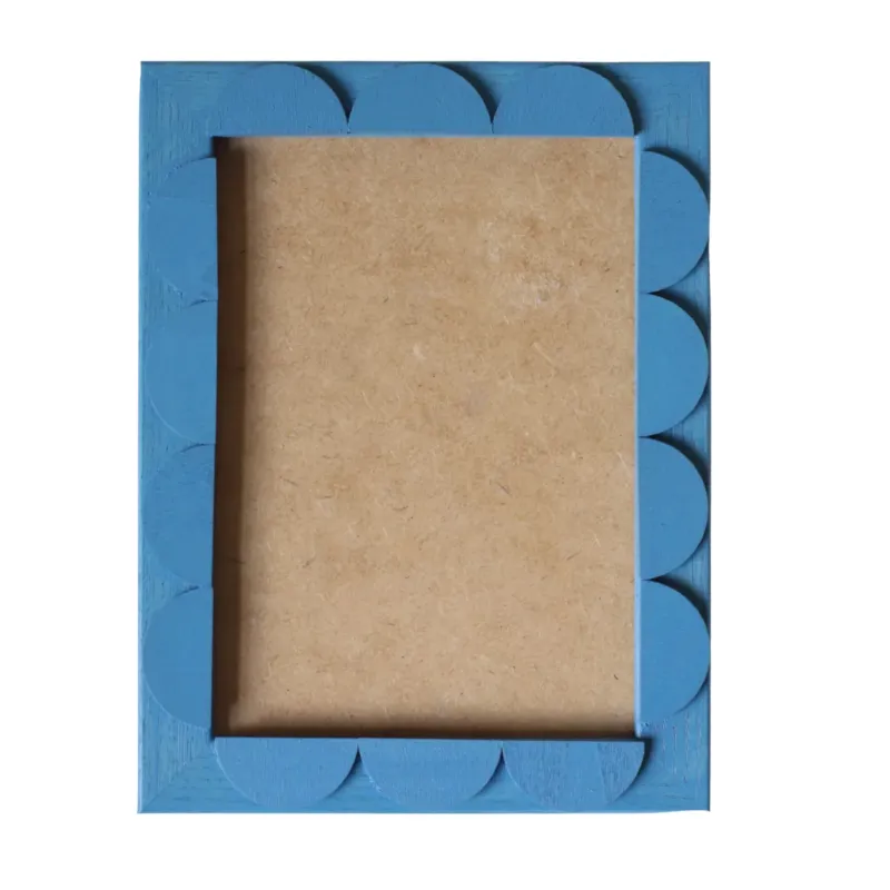 Cornflower Blue Stained Scallop Frame