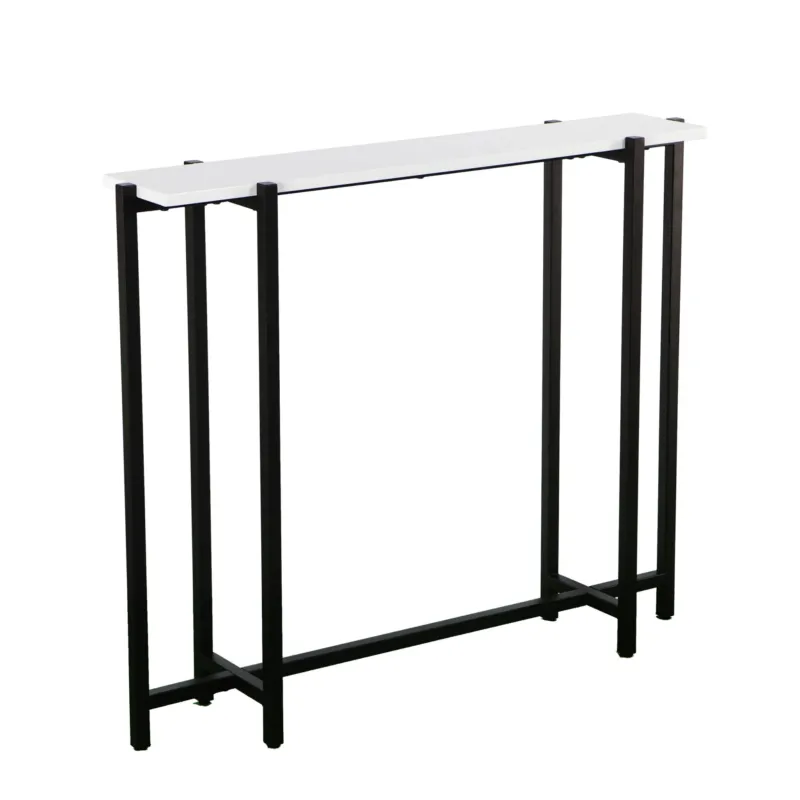 White and Black Frame Console Table By Homeroots | Console Tables | Modishstore - 1