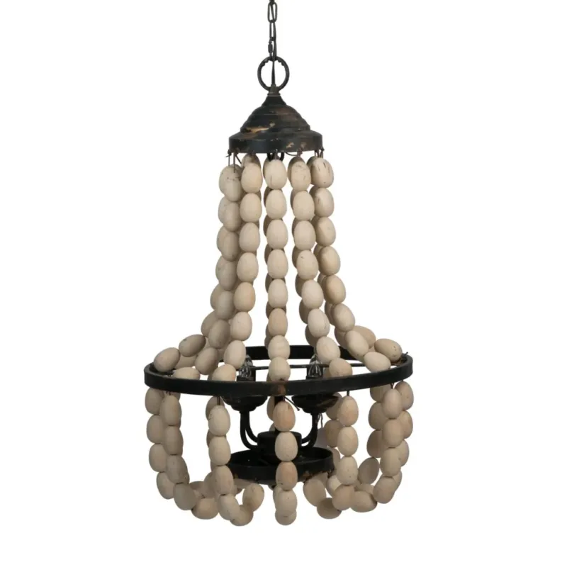 A&B Home Large Beaded 4-Light Chandelier | Chandeliers | Modishstore