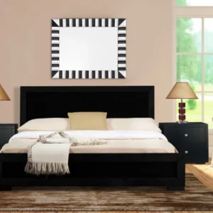Moma Black Wood Platform Twin Bed With Nightstand By Homeroots | Beds | Modishstore