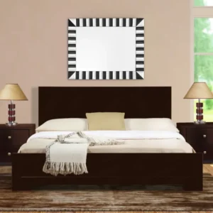 Moma Espresso Wood Platform King Bed With Two Nightstands By Homeroots | Beds | Modishstore