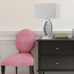 Contemporary Glass Table Lamp with Rectangular Shade By Homeroots | Table Lamps | Modishstore