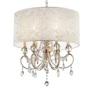 Stunning Brass Gold Finish Ceiling Lamp with Crystal Accents By Homeroots | Ceiling Lamps | Modishstore - 2