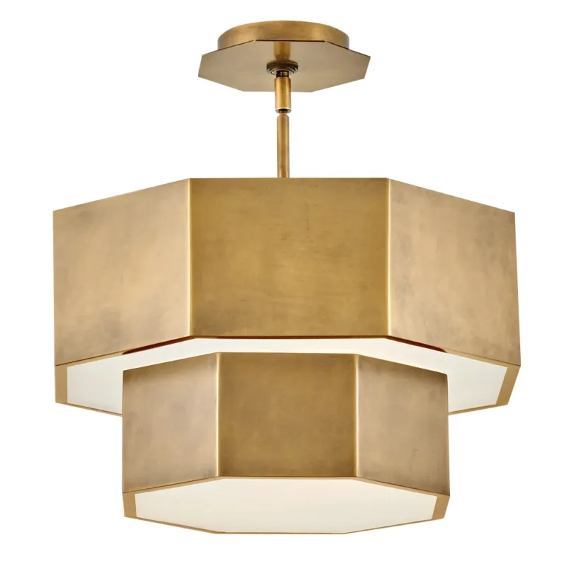 Facet 17" Convertible Flush Mount | Heritage Brass