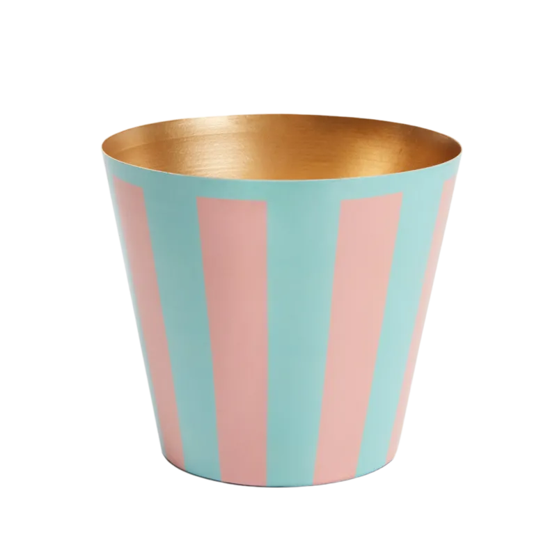 The Penny Planter in Pink and Blue Stripe