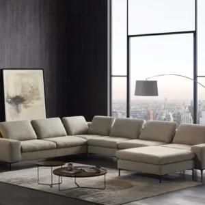 Designer Contemporary Tan Fabric U Shaped Sectional Sofa By Homeroots | Sectional | Modishstore