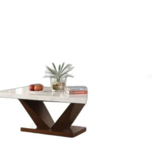 23" Walnut And White Marble Manufactured Wood Square End Table By Homeroots | End Tables | Modishstore