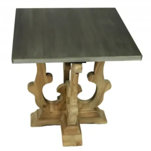 24" Natural Brown And Gray Metal And Solid Wood Square End Table By Homeroots | End Tables | Modishstore