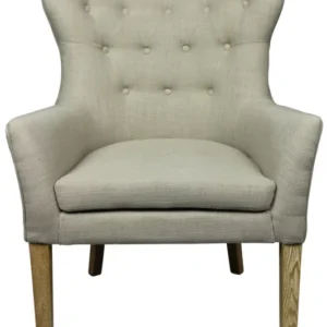 28" Taupe 100% Polyester And Natural Tufted Arm Chair By Homeroots | Armchairs | Modishstore