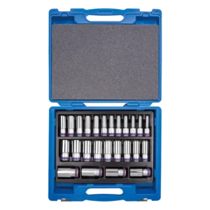 KING TONY Profi-Werkzeuge - 1/2" 6-Kant Steckschlüssel-Set, lang - 25 tlg. 4335MR01