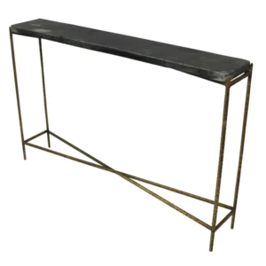 48" Black and Gold Stone Frame Console Table By Homeroots | Console Tables | Modishstore