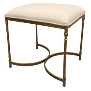 21" Ivory And Brass Iron Backless Bar Chair With Footrest By Homeroots | Bar Stools | Modishstore