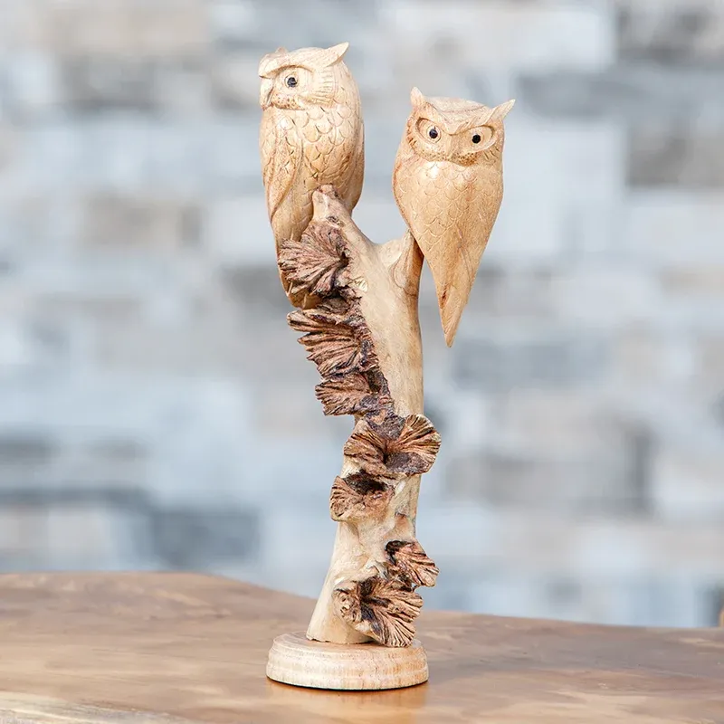 Parasite 2 Owls Set of 4 By Garden Age Supply | Sculptures | Modishstore - 1