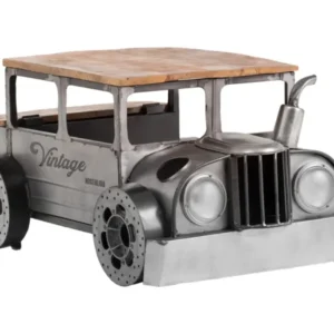 42" Grey And Brown Vintage Style Truck Solid Wood and Metal Coffee Table By Homeroots | Coffee Tables | Modishstore
