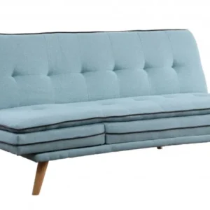 72" Blue Linen And Brown Sofa By Homeroots | Sofas | Modishstore