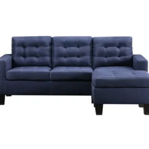 81" Blue Linen And Black Sofa By Homeroots | Sofas | Modishstore