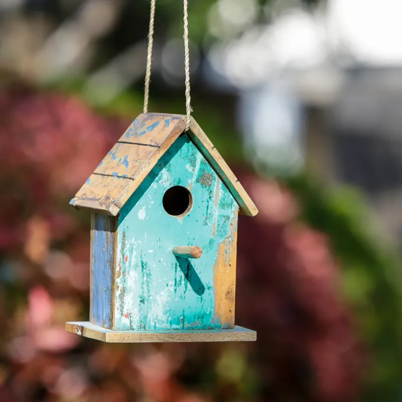 Boatwood Bird House - Straight Set of 4 By Garden Age Supply | Sculptures | Modishstore - 1