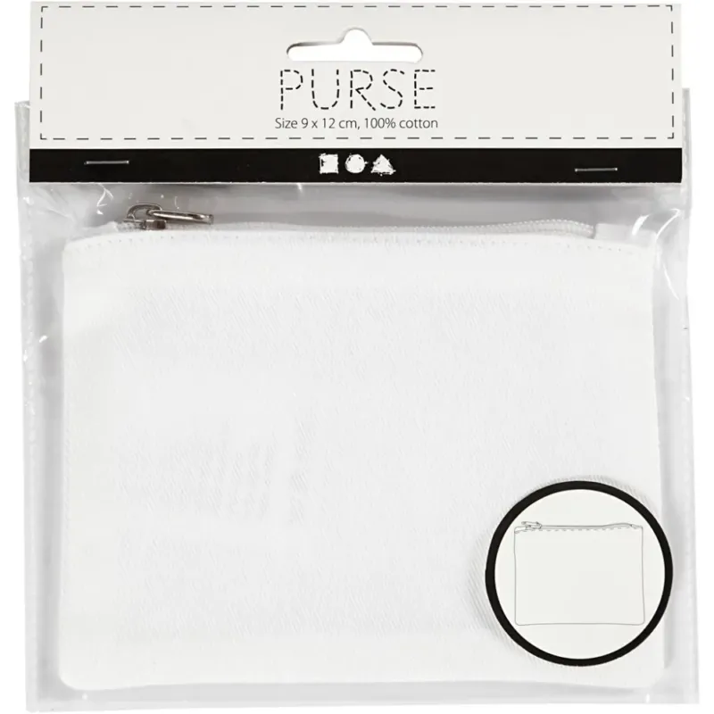 Purse, size 9x12 cm, 210 g/m2, 1 pc, white