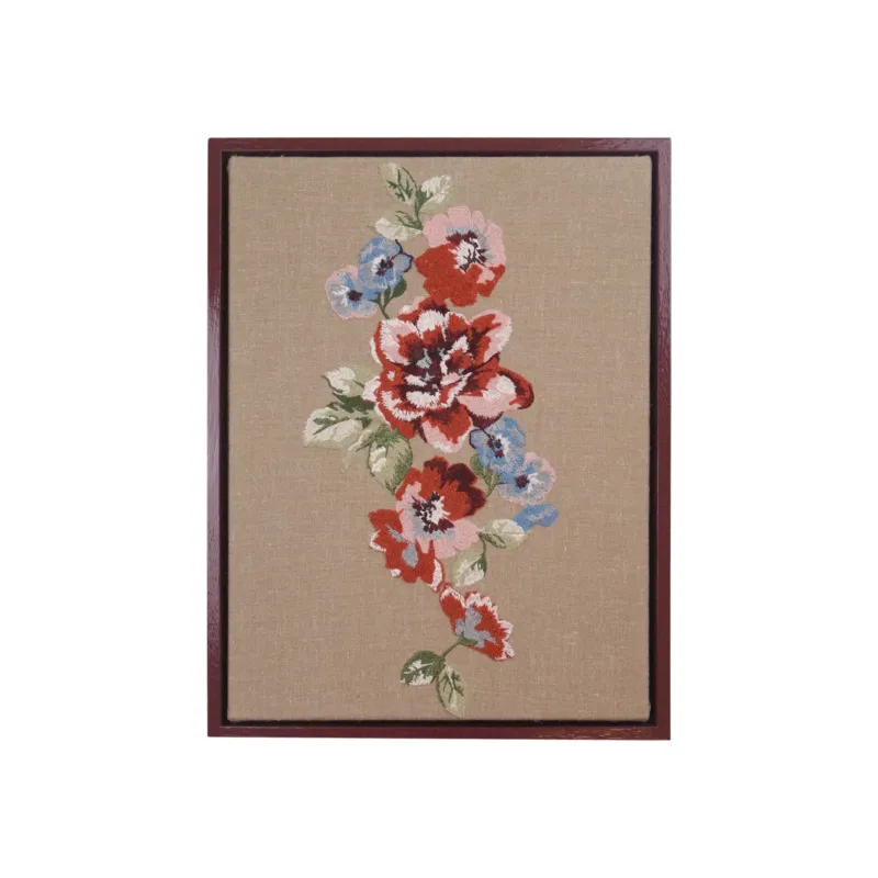 Rosa Framed Embroidered Art Canvas