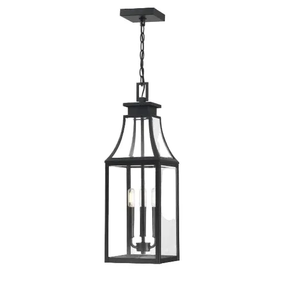 Emery 3-Light Outdoor Hanging Lantern | Matte Black