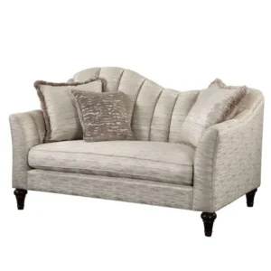 66" Black Linen Love Seat And Toss Pillows By Homeroots | Loveseats | Modishstore