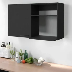 Black Accent Cabinet With Two Shelves By Homeroots | Cabinets | Modishstore - 1