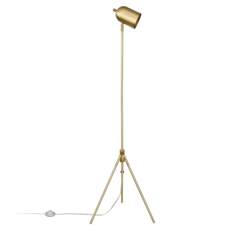 Brass Tripod Floor Lamp With Brass Dome Shade By Homeroots | Floor Lamps | Modishstore - 1