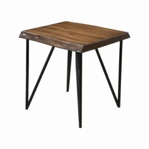 Black And Wood Brown Solid Wood End Table By Homeroots | End Tables | Modishstore - 1