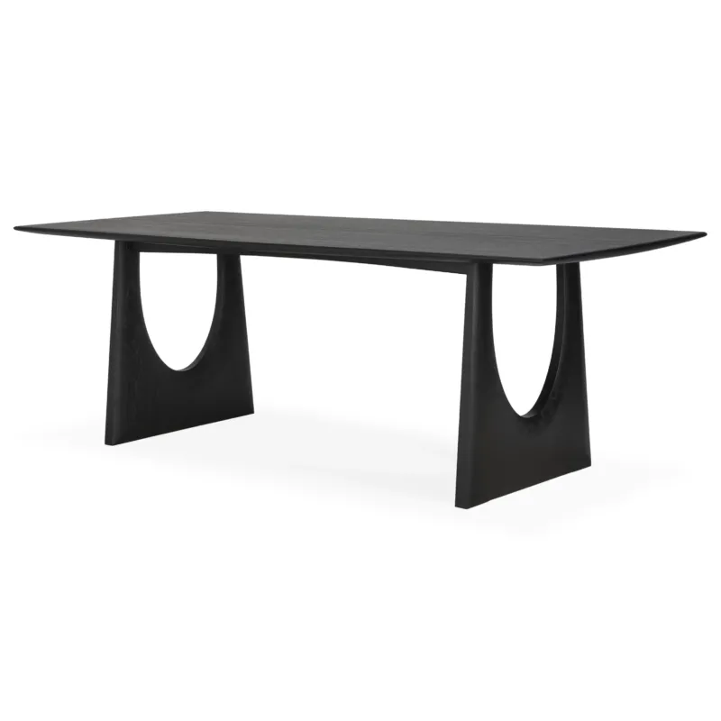 Geometric Rectangular Dining Table | Black Oak
