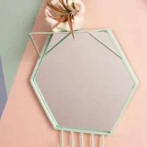 Simone Wall Mirror w/Shelf & Hooks By Accent Decor | Mirrors | Modishstore - 1